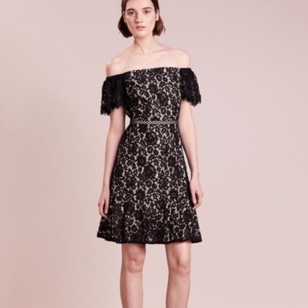 J. Crew Marshmallow Lace Off the Shoulder Dress